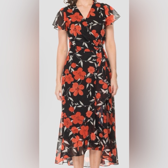 Joseph Ribkoff Summer Floral print wrap dress - Picture 6 of 7